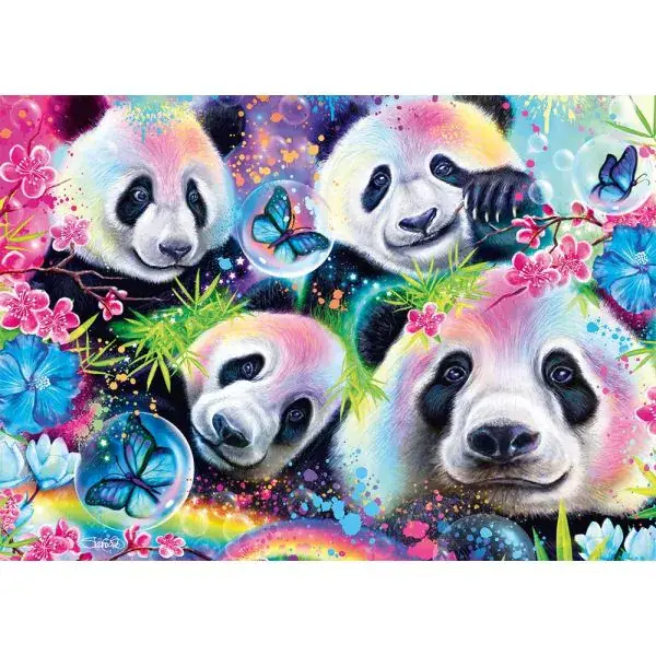 Schmidt Spiele Sheena Pike: Neon Blumen-Pandas, 1.000 Teile Puzzle Saisonschlussverkauf