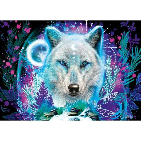 Schmidt Spiele Sheena Pike: Neon Arktis-Wolf, 1.000 Teile Puzzle Black Friday