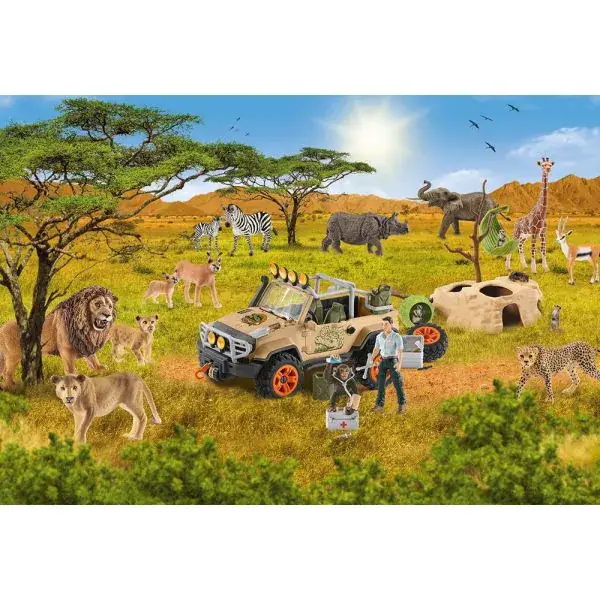Schmidt Spiele Schleich ®: Wild Life - In der Sarvanne, 60 Teile Kinderpuzzle mit Add-on (eine Original Baby Löwenjunge Figur) Exklusive Angebote