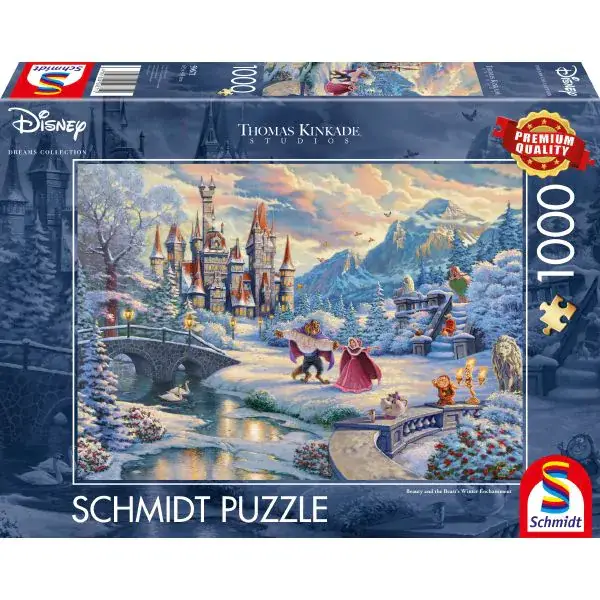 Schmidt Spiele Thomas Kinkade Studios: Disney, Die Schöne und das Biest, Zauberhafter Winterabend, 1.000 Teile Puzzle