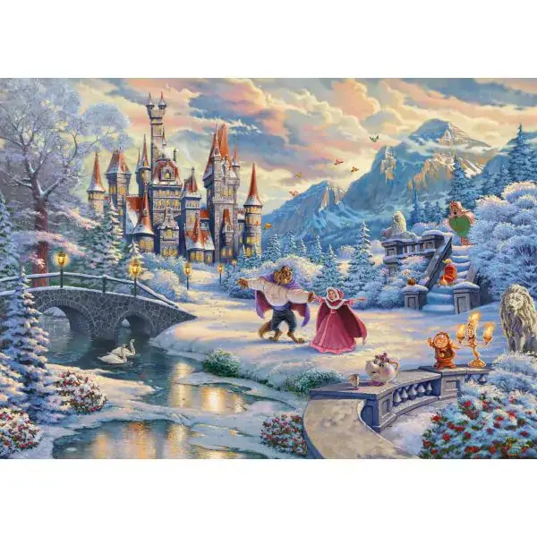 Schmidt Spiele Thomas Kinkade Studios: Disney, Die Schöne und das Biest, Zauberhafter Winterabend, 1.000 Teile Puzzle Große Rabatte