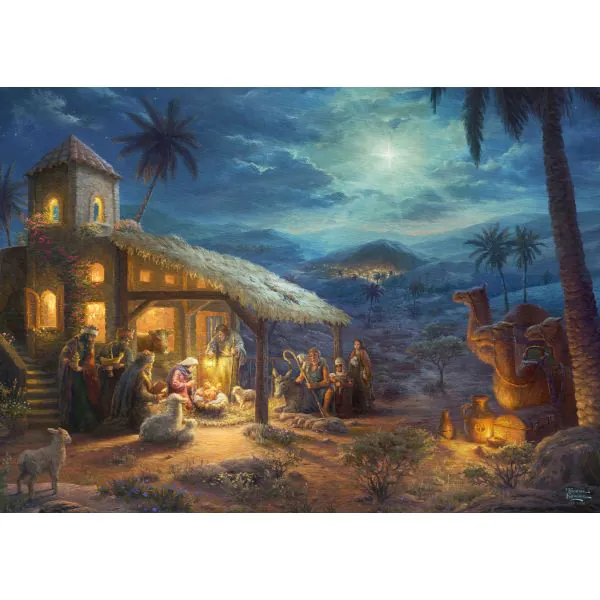Schmidt Spiele Thomas Kinkade Studios: Spirit, Jesu Geburt, 1.000 Teile Puzzle Räumungsverkauf