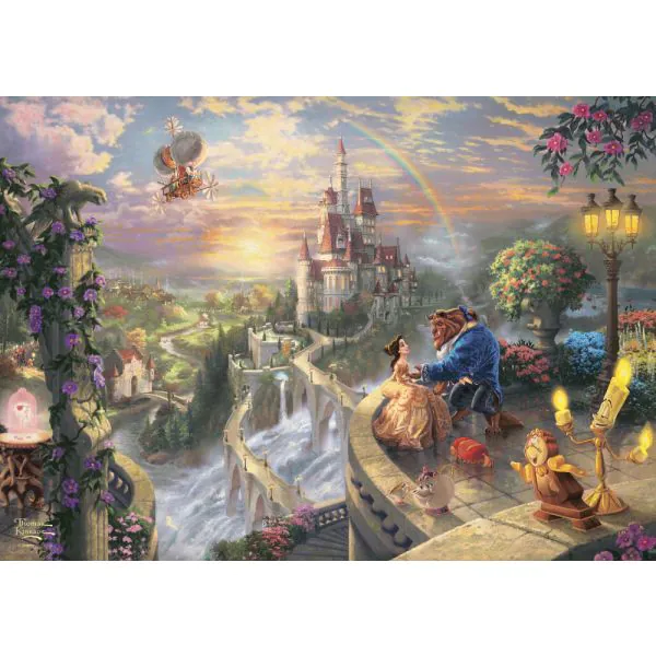 Schmidt Spiele Thomas Kinkade Studios: Disney - Beauty and the Beast in der Nostalgie Metalldose, 500 Teile Puzzle Zeitbegrenzte Promotion