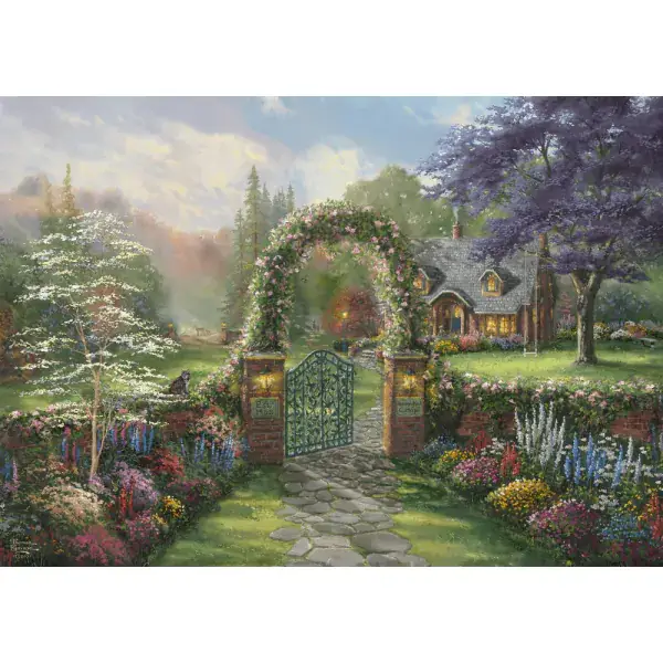 Schmidt Spiele Thomas Kinkade Studios: Hummingbird Cottage, 1.000 Teile Puzzle Nur für heute