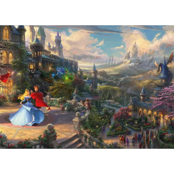 Schmidt Spiele Thomas Kinkade Studios: Disney Dreams Collections - Sleeping Beauty Dancing in the Enchanted Light, 1.000 Teile Puzzle Kostenloser Versand international