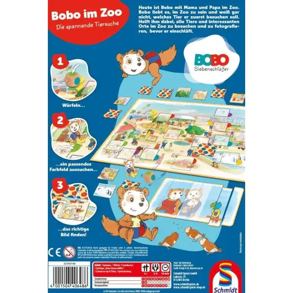 Schmidt Spiele Bobo Siebenschläfer: Bobo im Zoo – Die spannende Tiersuche, Kinderspiel Fabrikpreis
