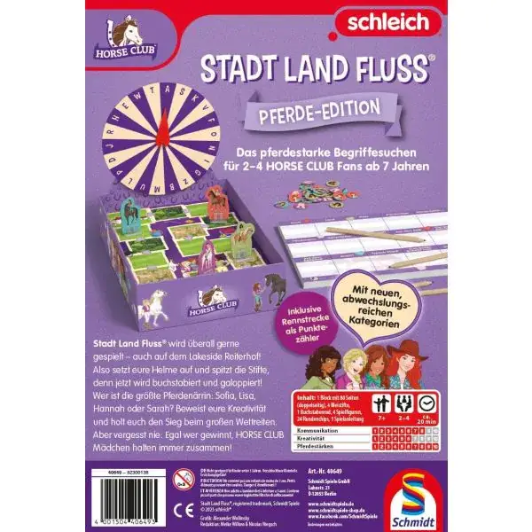 Schmidt Spiele Schleich ®: Horse Club - Stadt Land Fluss®, Kinderspiel Sonderangebot