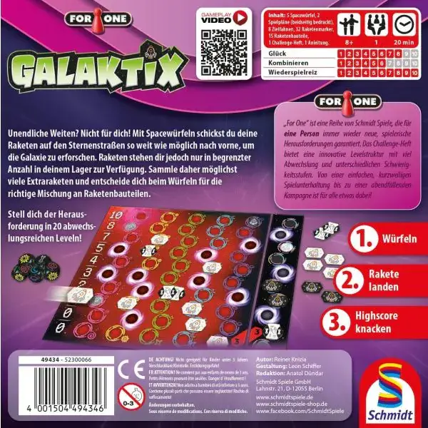 Schmidt Spiele For One – Galaktix, Familienspiel Valentinstagsangebot