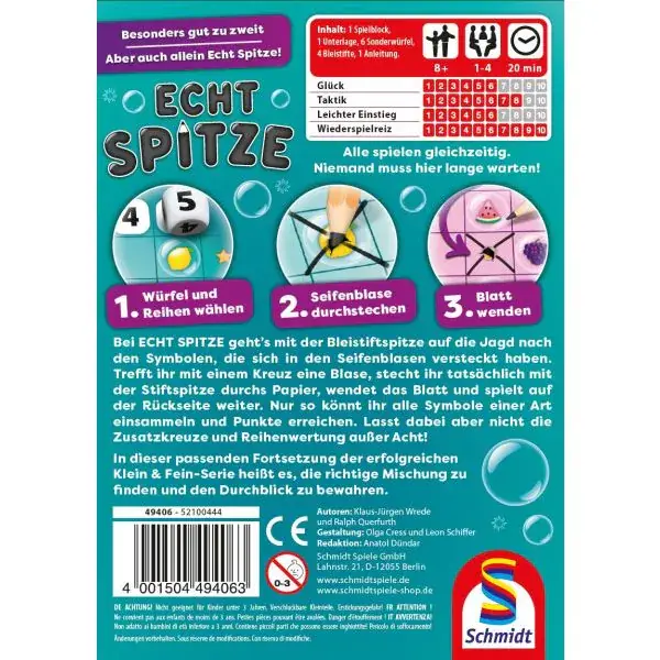 Schmidt Spiele Echt Spitze, Familienspiel VIP-Rabatte