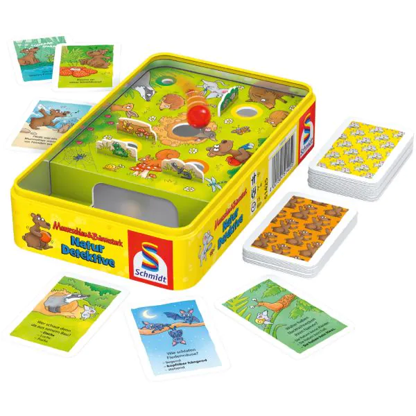 Schmidt Spiele Mauseschlau & Bärenstark: Naturdetektive, Reisespiel in der Metalldose Neueste Stile