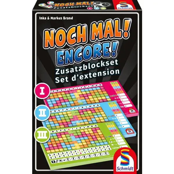 Schmidt Spiele Noch mal! - Zusatzblöcke (Nr. I, II, III) - Set in einer Schachtel (3 Zusatzblöcke mit jeweils 75 Blatt)