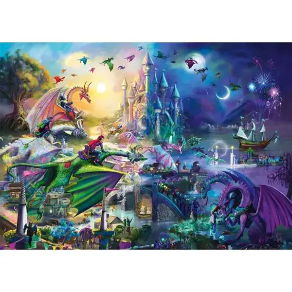 Schmidt Spiele Rose Cat Khan: Nächtlicher Drachen-Wettstreit, 1.000 Teile Puzzle Muttertagsangebot