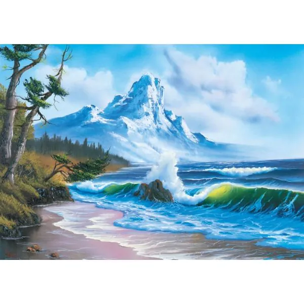 Schmidt Spiele Bob Ross: Berg am Meer, 1.000 Teile Puzzle Neueste Mode