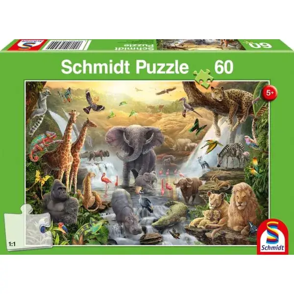 Schmidt Spiele Tiere in Afrika, 60 Teile Kinderpuzzle Räumungsverkauf