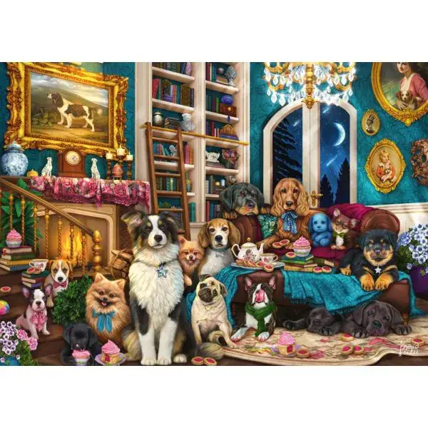 Schmidt Spiele Brigid Ashwood: Party in der Bibliothek, 1.000 Teile Puzzle Letzte 3 Tage