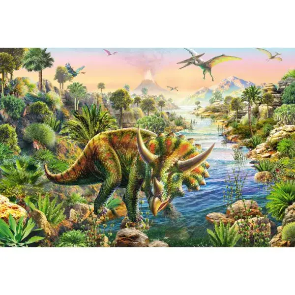 Schmidt Spiele Abenteuer mit den Dinosauriern, 3x48-teiliges Kinderpuzzle Kostenloser Versand international