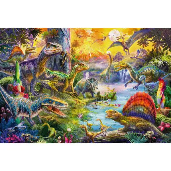 Schmidt Spiele Dinosaurier, 60 Teile Kinderpuzzle mit Add-on (Dinosaurier-Figuren-Set) Speichern exportieren
