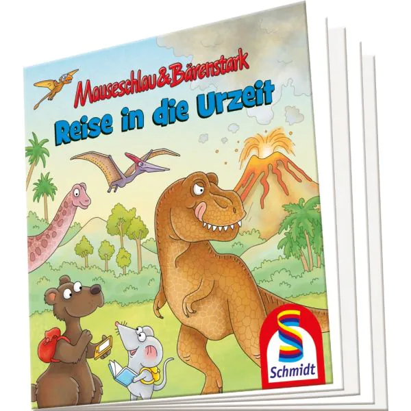 Schmidt Spiele Mauseschlau & Bärenstark: Reise in die Urzeit, 60 Teile Kinderpuzzle mit Add-on (Wissensbüchlein) Black Friday Preise
