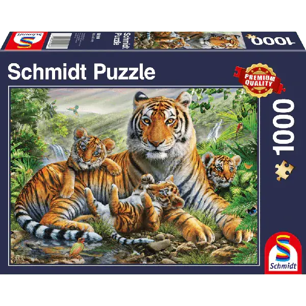 Schmidt Spiele Tiger und Welpen, 1.000 Teile Puzzle