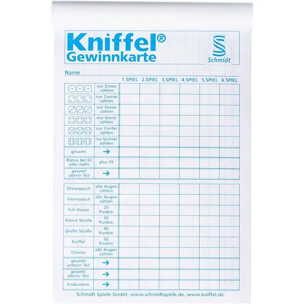 Schmidt Spiele Großer Kniffelblock (100 Blatt) Wochenangebot