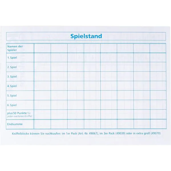Schmidt Spiele Großer Kniffelblock (100 Blatt) Wochenangebot