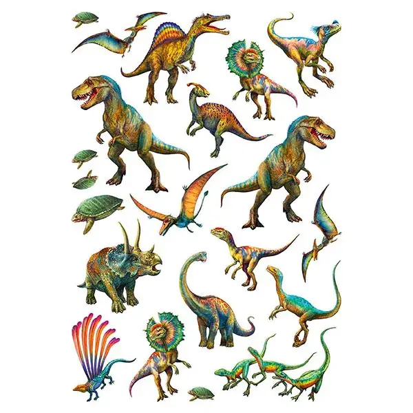 Schmidt Spiele Wilde Dinos, 150 Teile Kinderpuzzle mit Add-on (Tattoos Dinosaurier) Auslauf