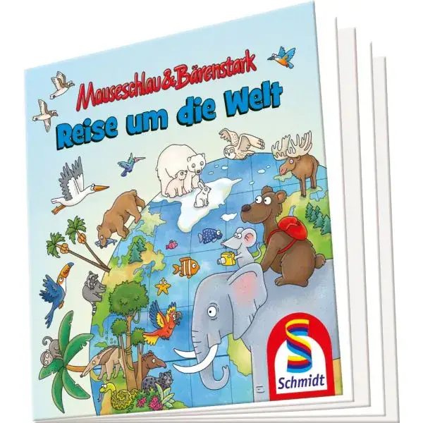 Schmidt Spiele Mauseschlau & Bärenstark: Reise um die Welt, 100 Teile Kinderpuzzle mit Add-on (Wissensbüchlein) Günstiger Verkauf
