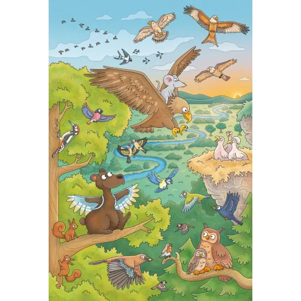 Schmidt Spiele Mauseschlau & Bärenstark: Reise in die Natur, 3x48 Teile Kinderpuzzle mit Add-on (Wissensbüchlein) Rabatt