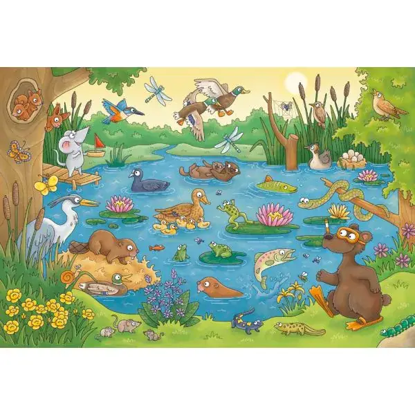 Schmidt Spiele Mauseschlau & Bärenstark: Reise in die Natur, 3x48 Teile Kinderpuzzle mit Add-on (Wissensbüchlein) Rabatt