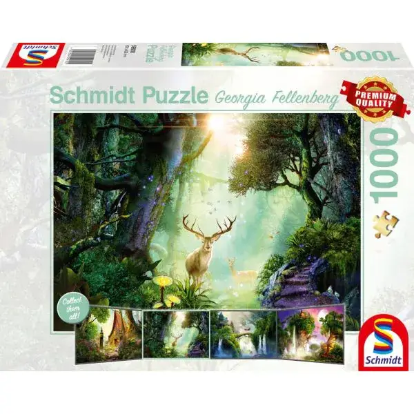 Schmidt Spiele Georgia Fellenberg: Rehe im Wald, 1.000 Teile Puzzle Exklusivangebot