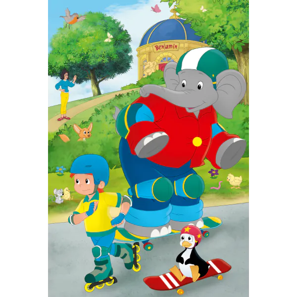 Schmidt Spiele Benjamin Blümchen: Sport und Spiel mit Törööö!, 3x48 Teile Kinderpuzzle Räumungsverkauf