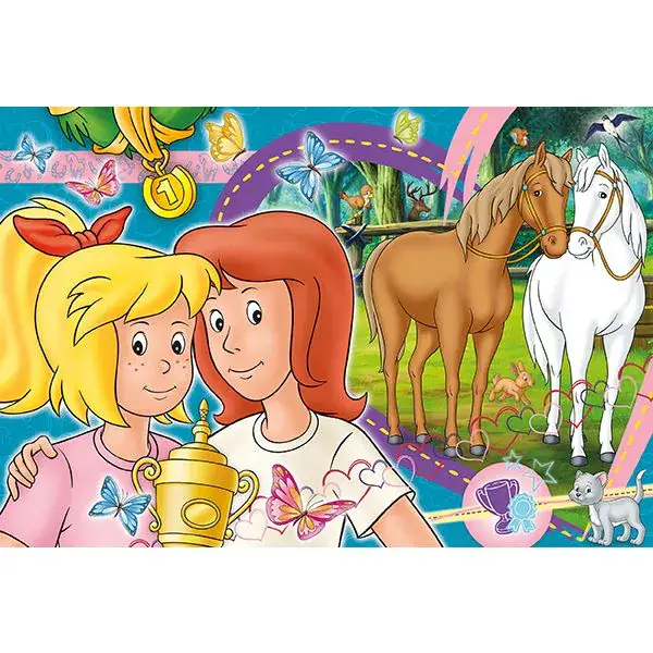 Schmidt Spiele Bibi & Tina: Pferdeglück, 100 Teile Kinderpuzzle mit Add-on (inkl. Slap Snap Band bunt) Kauf eins, bekomm eins gratis