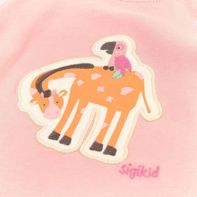 Sigikid Baby T-Shirt, zartrosa mit Giraffen Motiv Räumungsverkauf