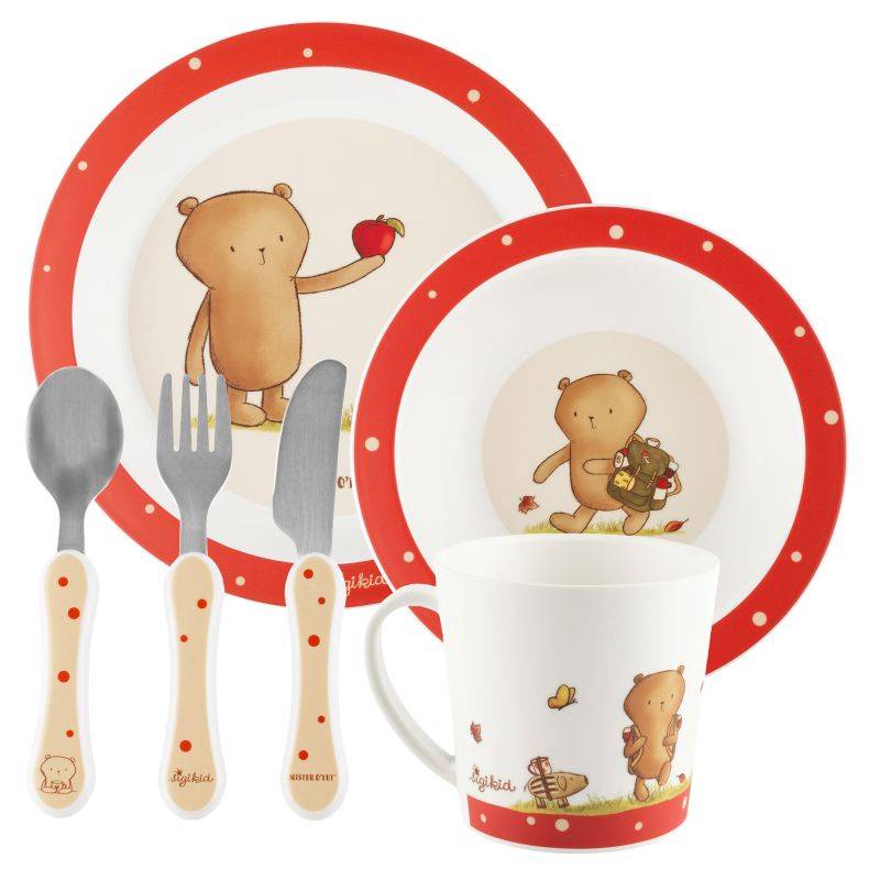 Sigikid Kinder Geschirr-Set Mister O'Lui Biberbär, rPET Bis zu 50% Rabatt