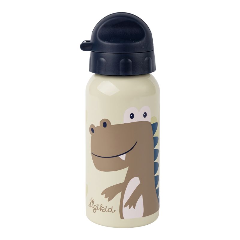 Sigikid Kinder Set 400 ml Edelstahl-Trinkflasche und Brotbox, Dino zollfrei