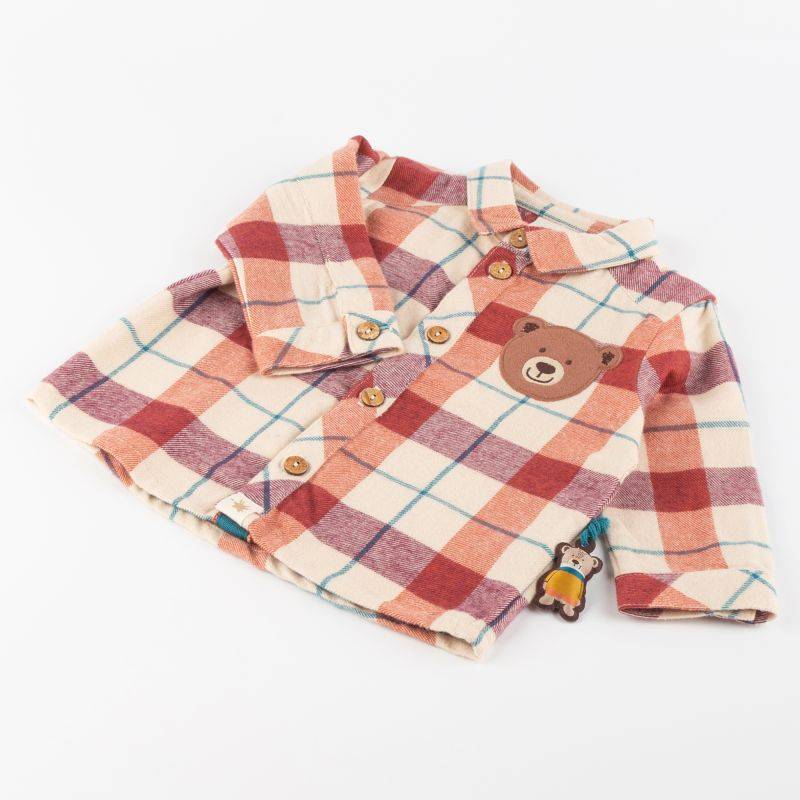 Sigikid Baby Karo Flanellhemd, rot-beige Fabrikladen