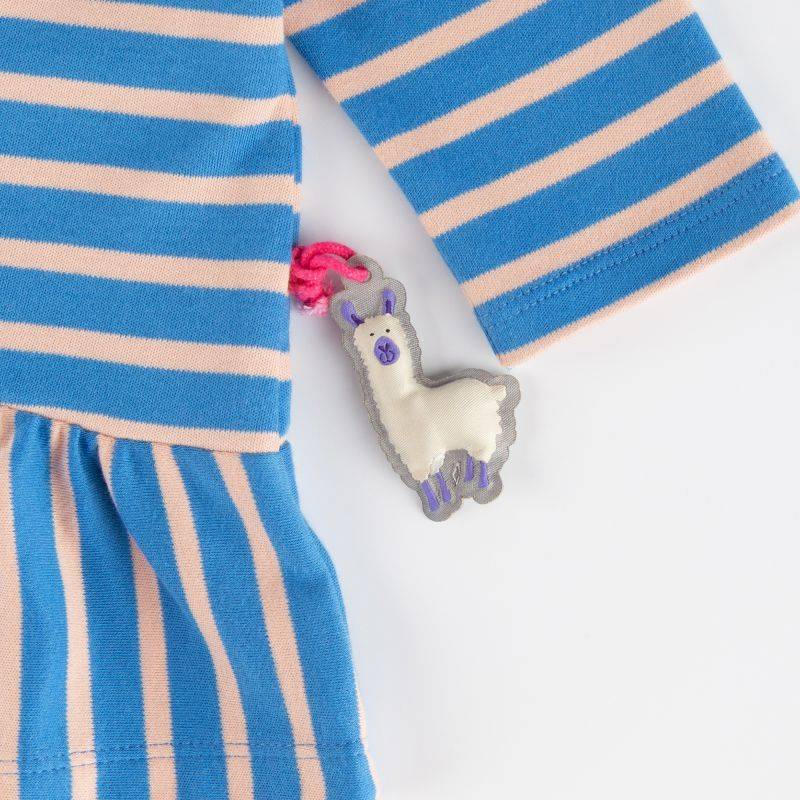 Sigikid Baby Kleid Crazy Lama, blau gestreift Begrenzt auf 3 Tage
