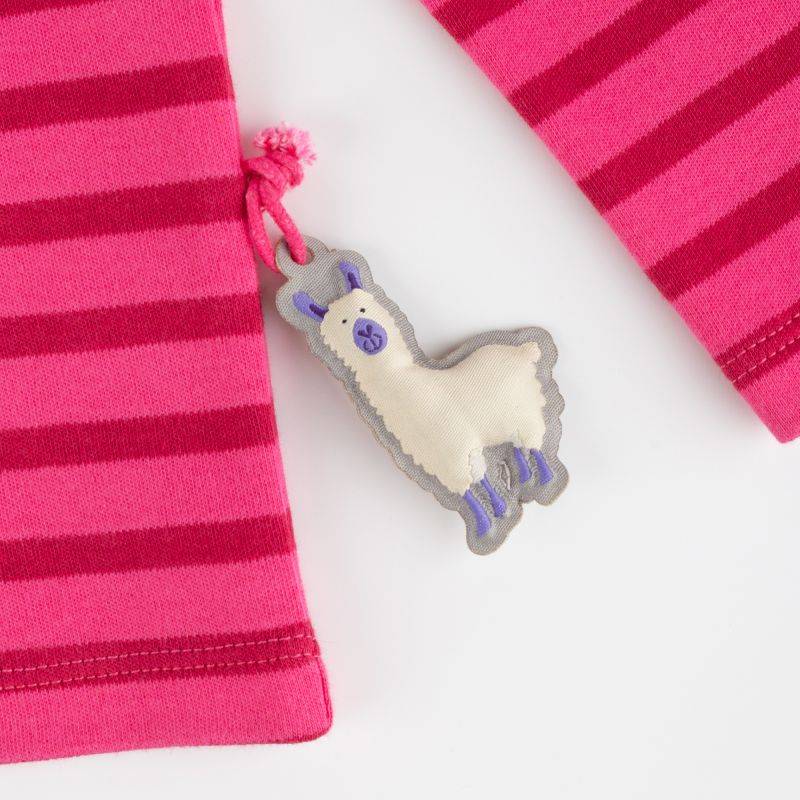 Sigikid Kinder Langarmshirt Crazy Lama, pink gestreift zollfrei