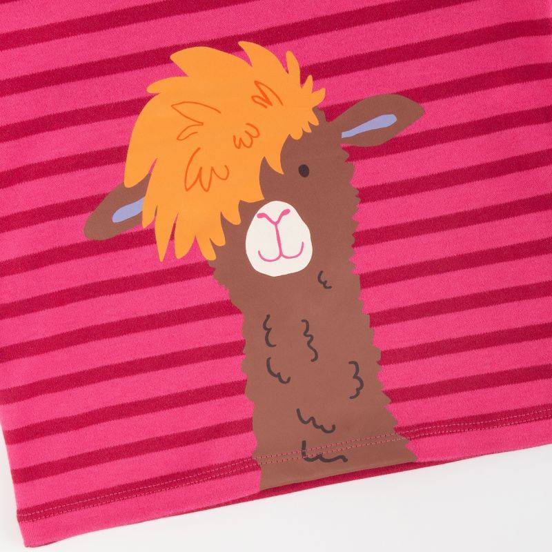 Sigikid Kinder Langarmshirt Crazy Lama, pink gestreift zollfrei