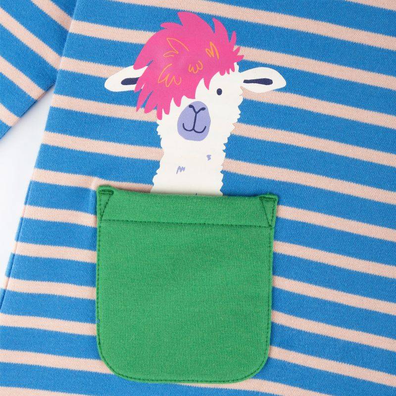 Sigikid Kinder Kleid Crazy Lama, blau gestreift Rabatte dieses Monats