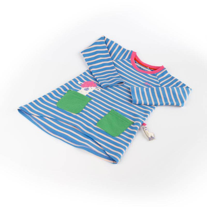 Sigikid Kinder Kleid Crazy Lama, blau gestreift Rabatte dieses Monats