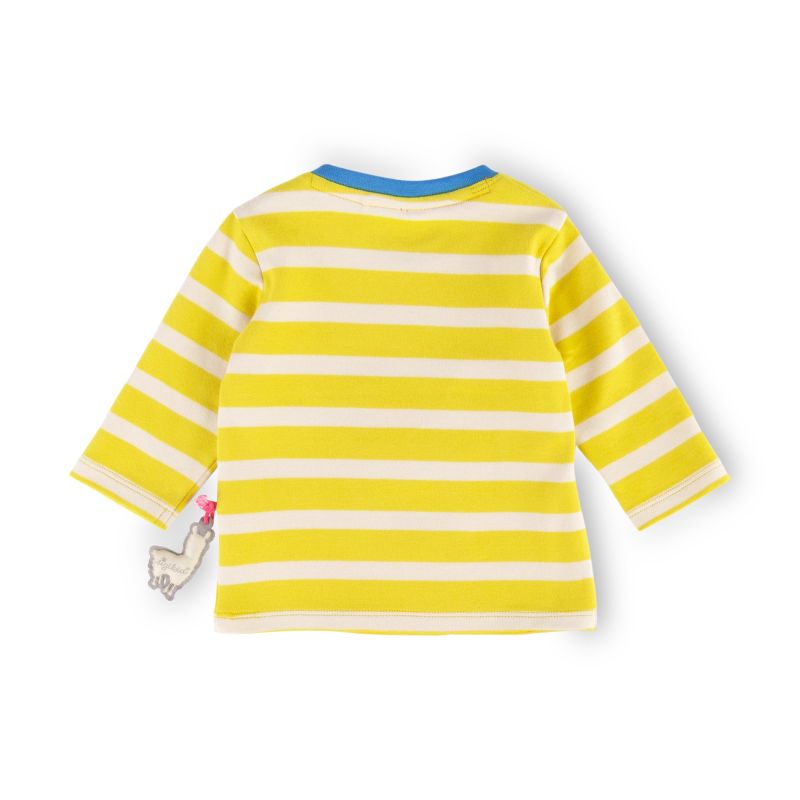 Sigikid Baby Langarmshirt Crazy Lama, gelb gestreift Outlet
