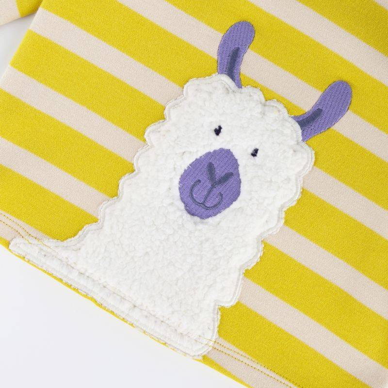 Sigikid Baby Langarmshirt Crazy Lama, gelb gestreift Outlet