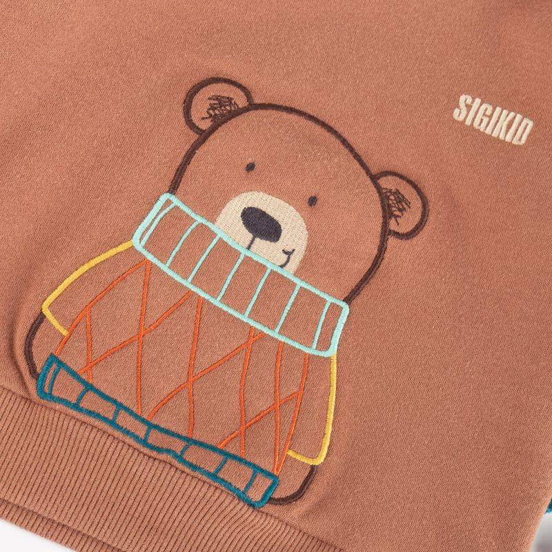 Sigikid Baby Wendeshirt Bär, bunt gestreift oder braun Verkauf