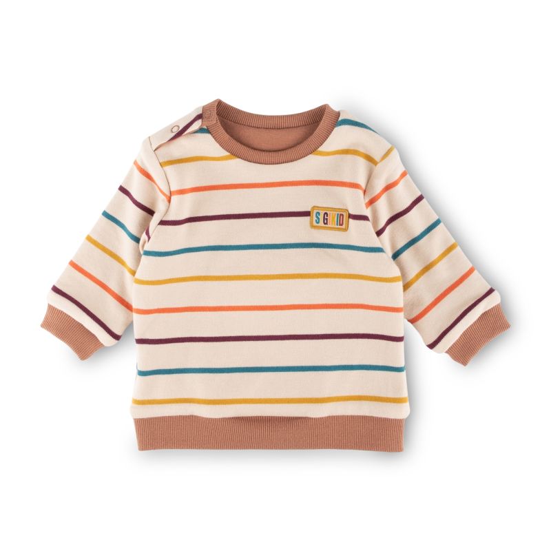 Sigikid Baby Wendeshirt Bär, bunt gestreift oder braun Verkauf
