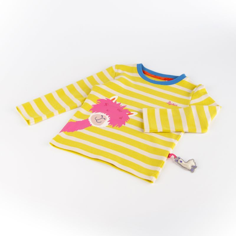 Sigikid Kinder Langarmshirt Crazy Lama, gelb gestreift Angebote