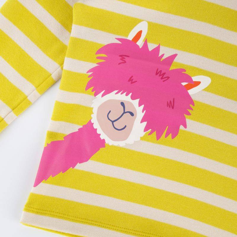 Sigikid Kinder Langarmshirt Crazy Lama, gelb gestreift Angebote