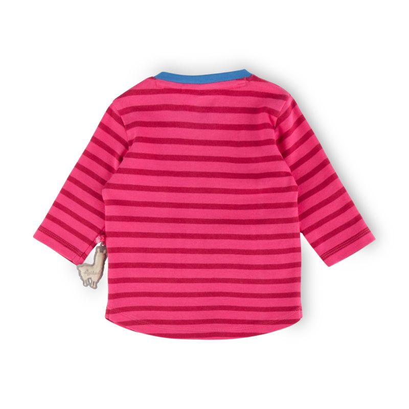 Sigikid Baby Longshirt Crazy Lama, pink gestreift Schlussverkauf