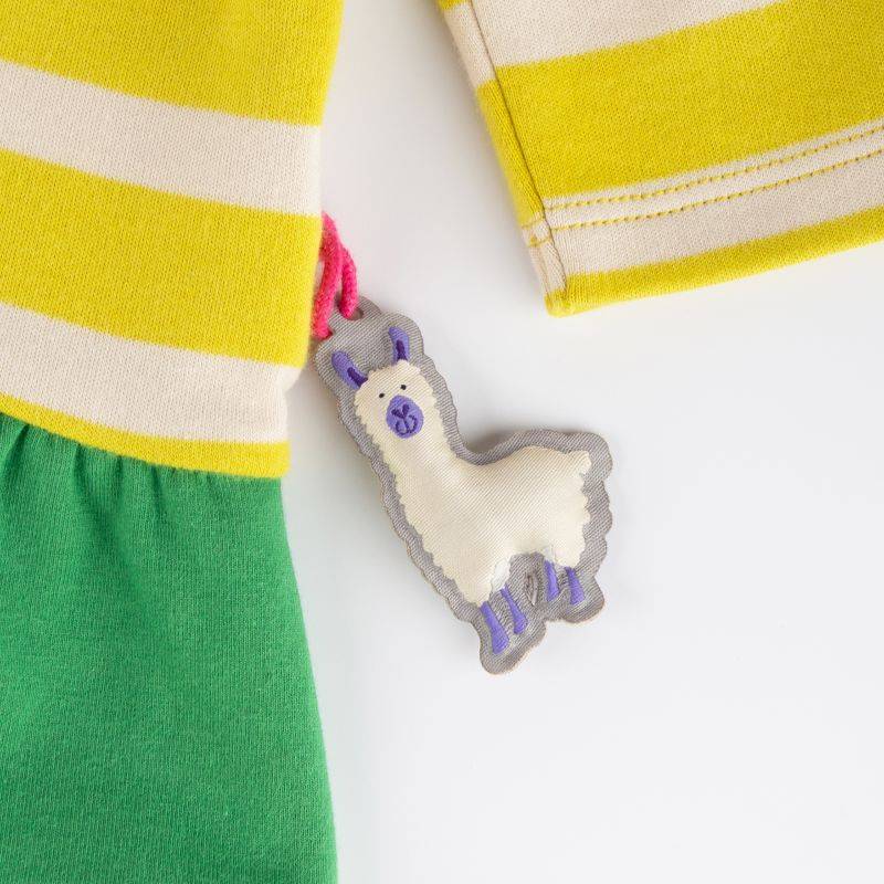 Sigikid Baby Kleid Crazy Lama, grün und gelb Fabrikverkauf
