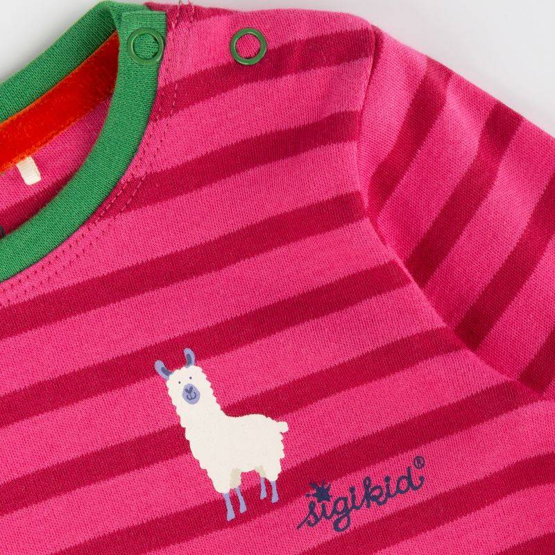 Sigikid Baby Langarmshirt Crazy Lama, pink gestreift, Baby Meist gekauft